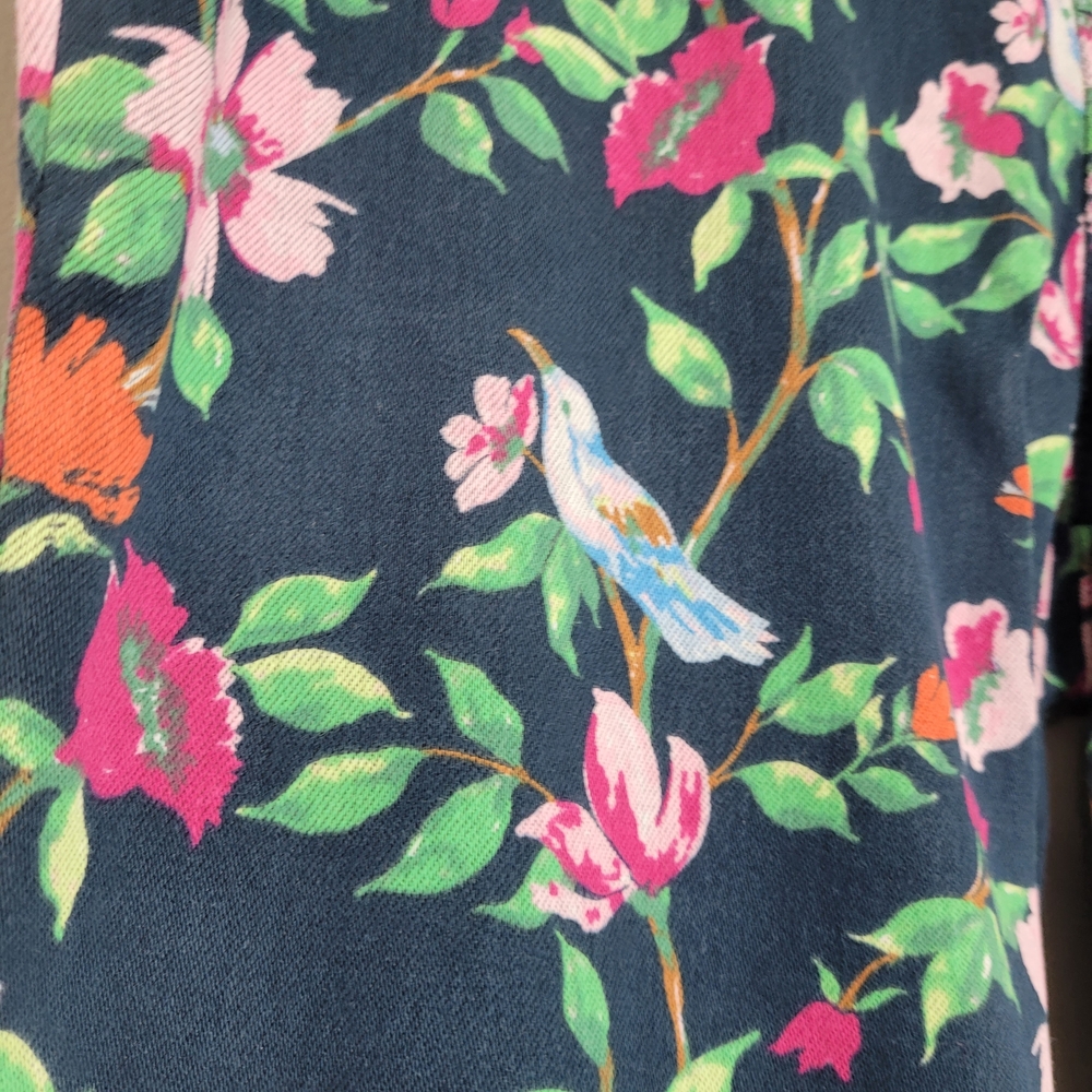 Time and Tru Aviar And Floral Pants Pull On Cropped Jeans 12/14 Large - Picture 3 of 8